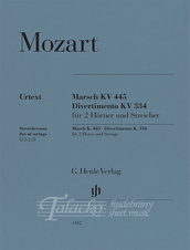 March K. 445; Divertimento K. 334 for 2 Horns and Strings, Set of strings